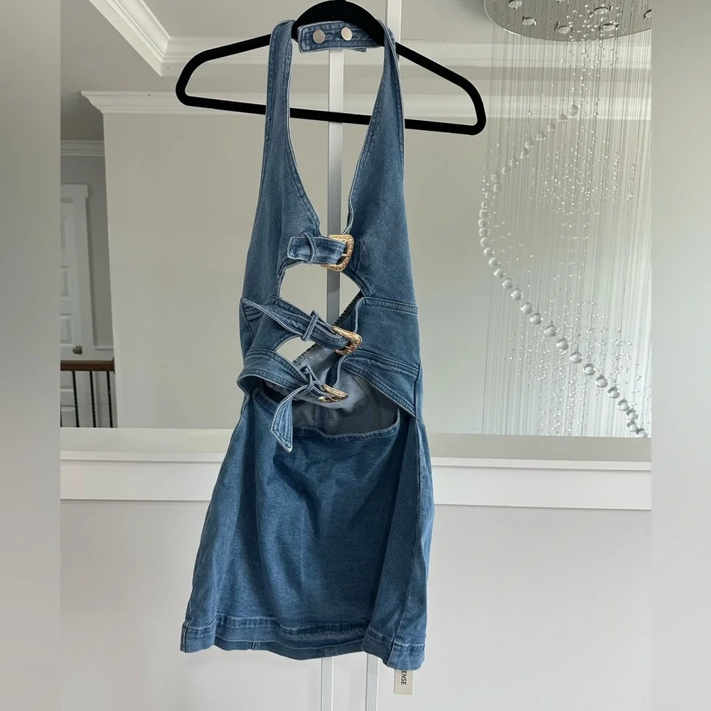 Commense Denim Buckle Dress - Picture 8 of 12